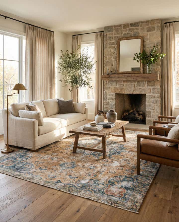 6' 3 x 7' 10 Hand Knotted Ultra Vintage Persian Wool Rug