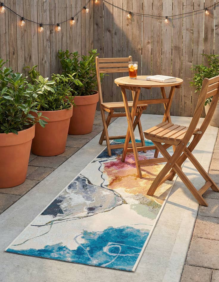 Detail image of 2' x 6' 1  Washable Modern Indoor / Outdoor Runner Rug