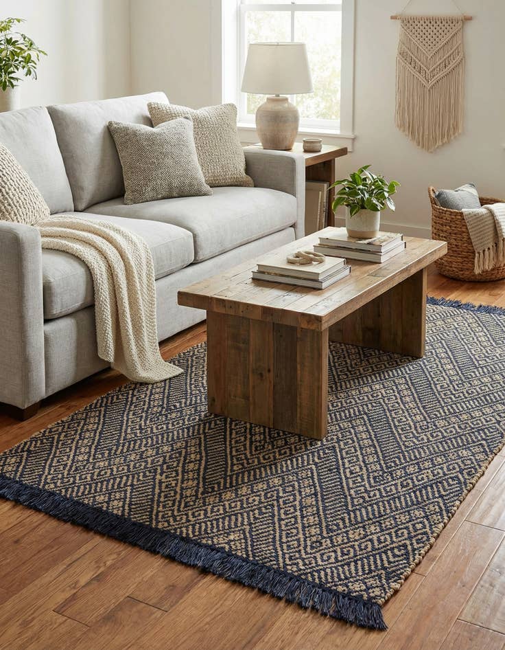 Detail image of  4' 1 x 6' 1  Hand Braided Jute Rug