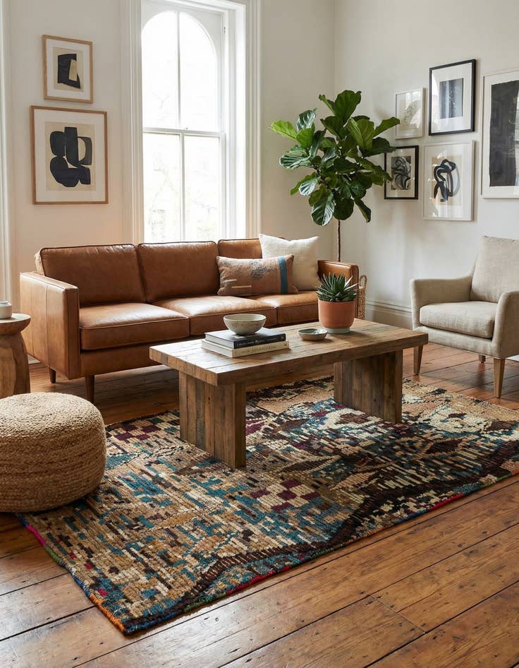 Detail image of 5' 1 x 7' 6  Hand Knotted Moroccan Wool Rug