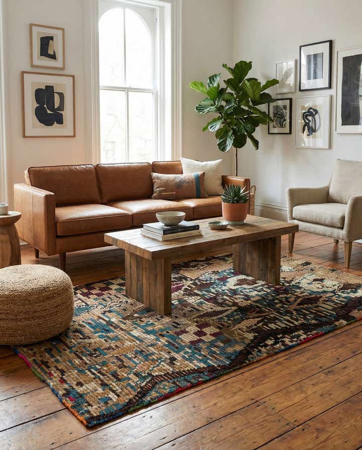 5' 1 x 7' 6 Hand Knotted Moroccan Wool Rug
