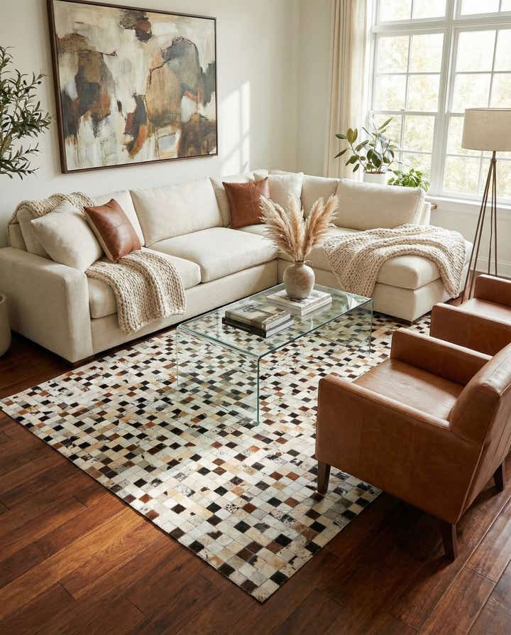 5' x 7' 10 Cowhide Stocks Rug