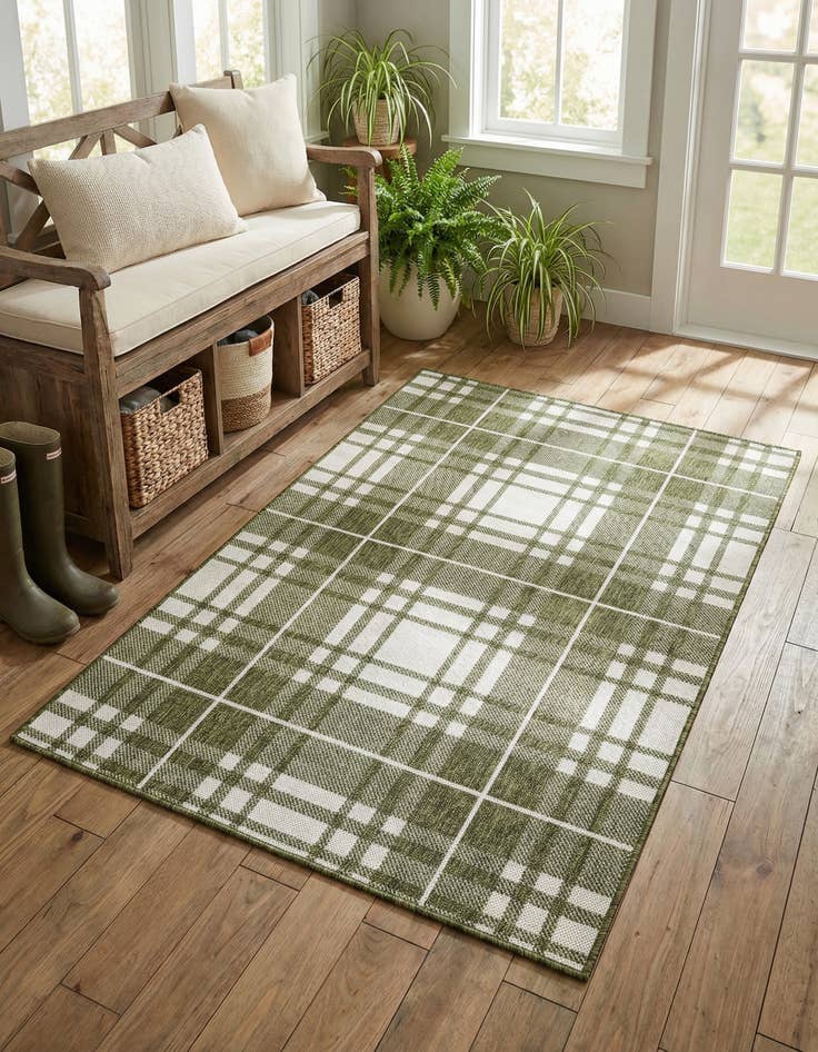 Detail image of  4' x 6'  Washable Checkered Indoor / Outdoor Rug