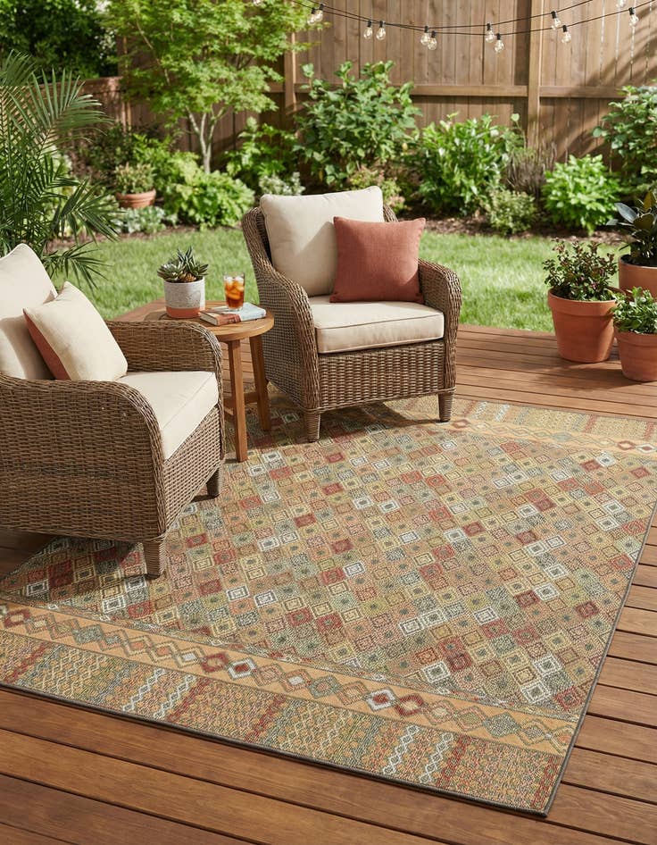 Detail image of  7' 10 x 10'  Washable Baja Indoor / Outdoor Rug