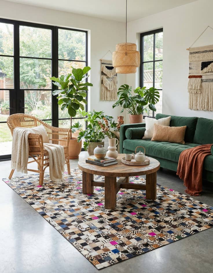 Detail image of 5' x 8' Cowhide Leather Rug