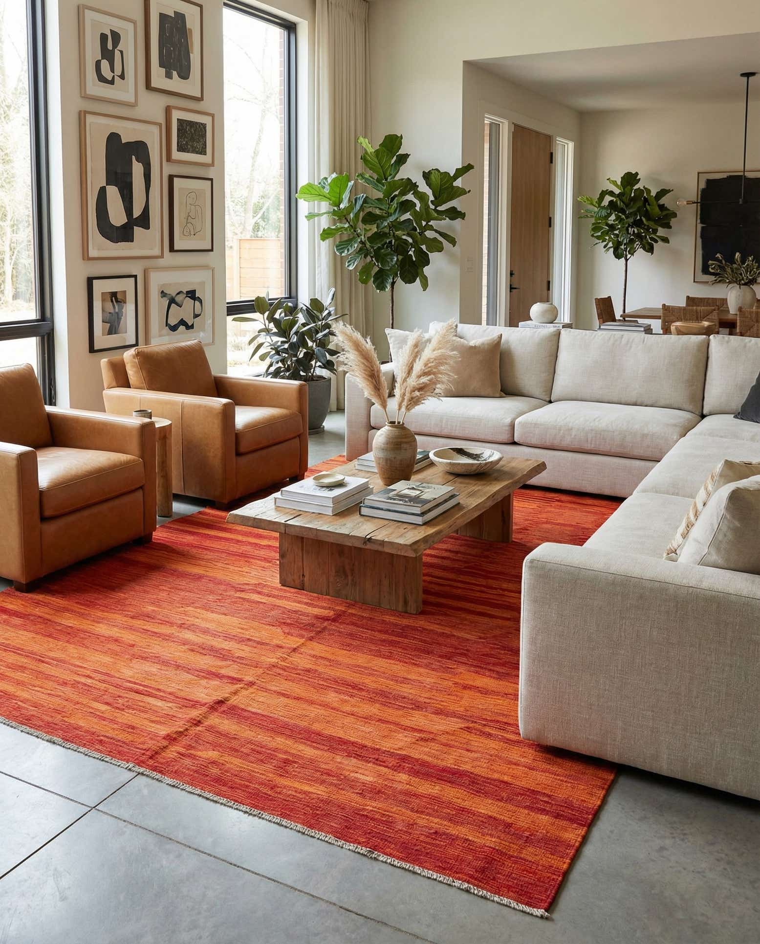 6' 7 x 9' 9 Hand Woven Kilim Modern Wool Rug