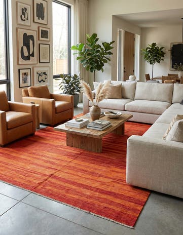 6' 7 x 9' 9 Hand Woven Kilim Modern Wool Rug