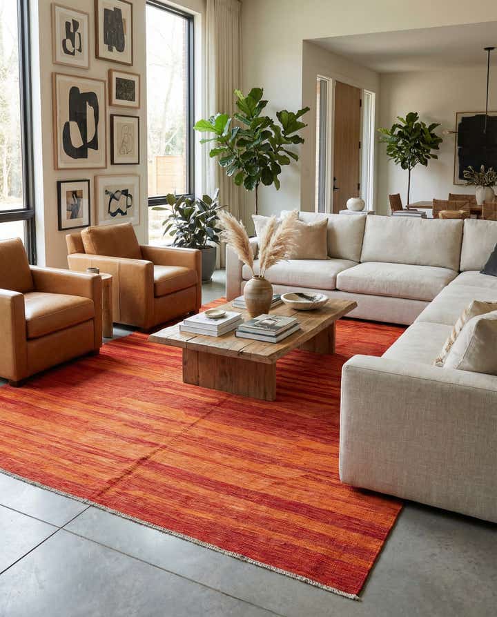 6' 7 x 9' 9 Hand Woven Kilim Modern Wool Rug