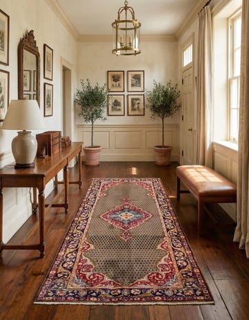 5' x 10' Hand Knotted Songhor Persian Wool Runner Rug