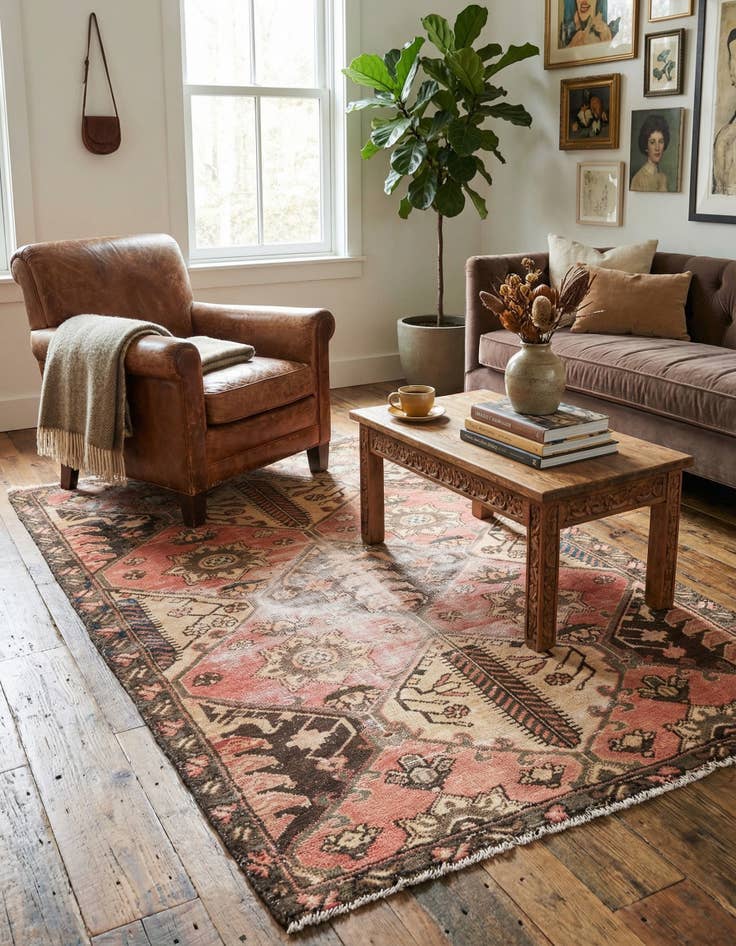 Detail image of  3' 4 x 5'  Hand Knotted Ultra Vintage Persian Wool Rug