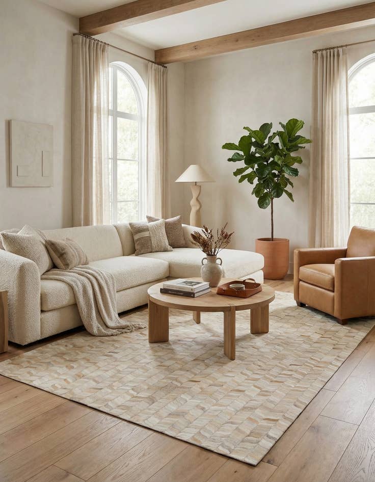 Detail image of 6' 8 x 9' 8 Cowhide Stocks Rug