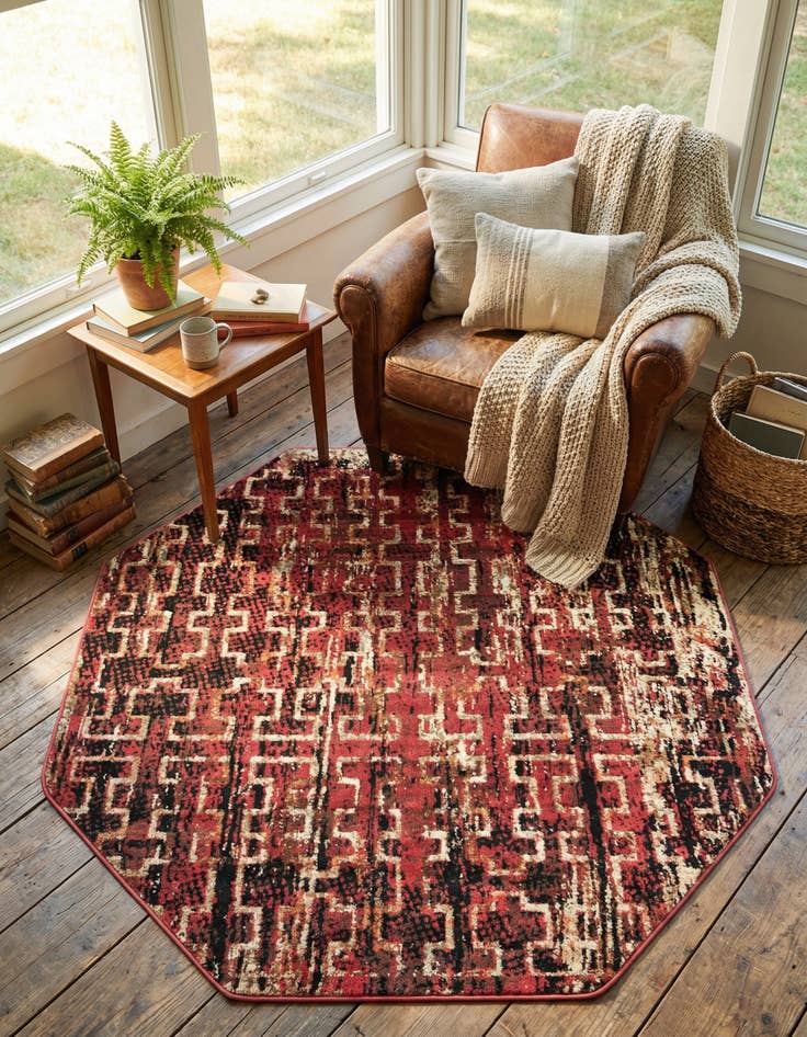 Detail image of 5' 3 x 5' 3 Saturn Octagon Rug