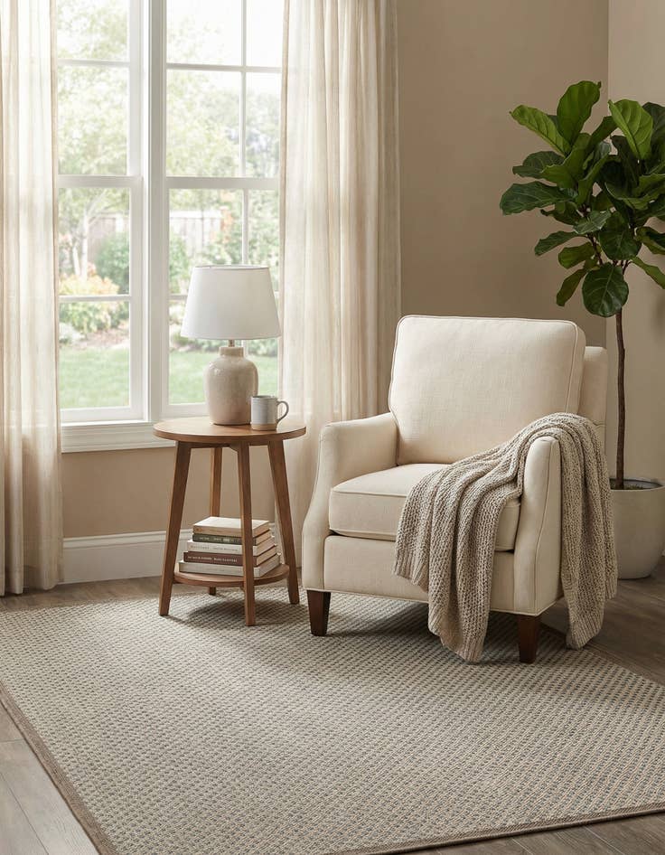 Detail image of 5' 3 x 7' 7  Washable Modern Indoor / Outdoor Rug