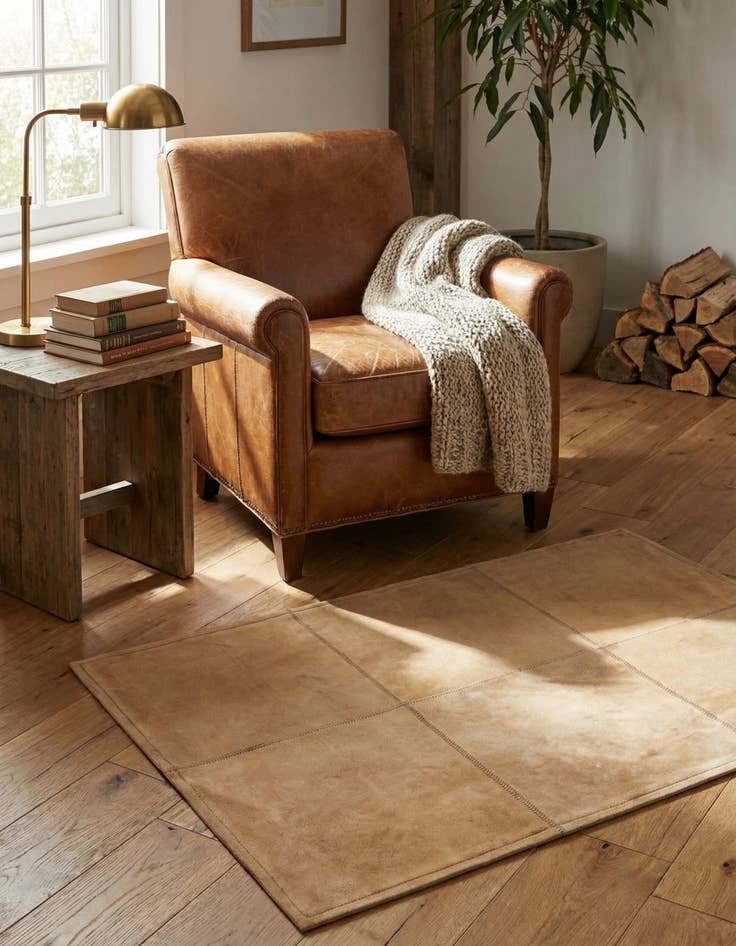 Detail image of 2' x 3' Cowhide Leather Rug