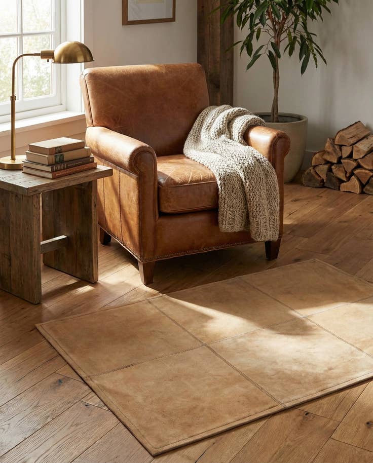 Detail image of 2' x 3' Cowhide Leather Rug