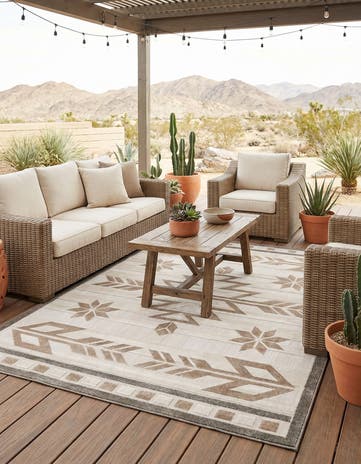 7' 10 x 11' Easy-Clean Modern Indoor / Outdoor Rug