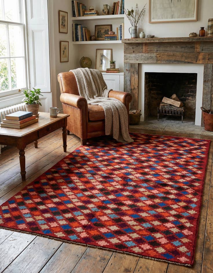 Detail image of  3' 7 x 6'  Hand Knotted Balouch Wool Rug