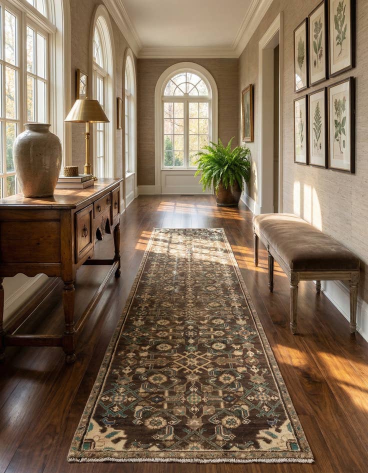 Detail image of 2' 6 x 9' 1 Hamedan Runner Rug