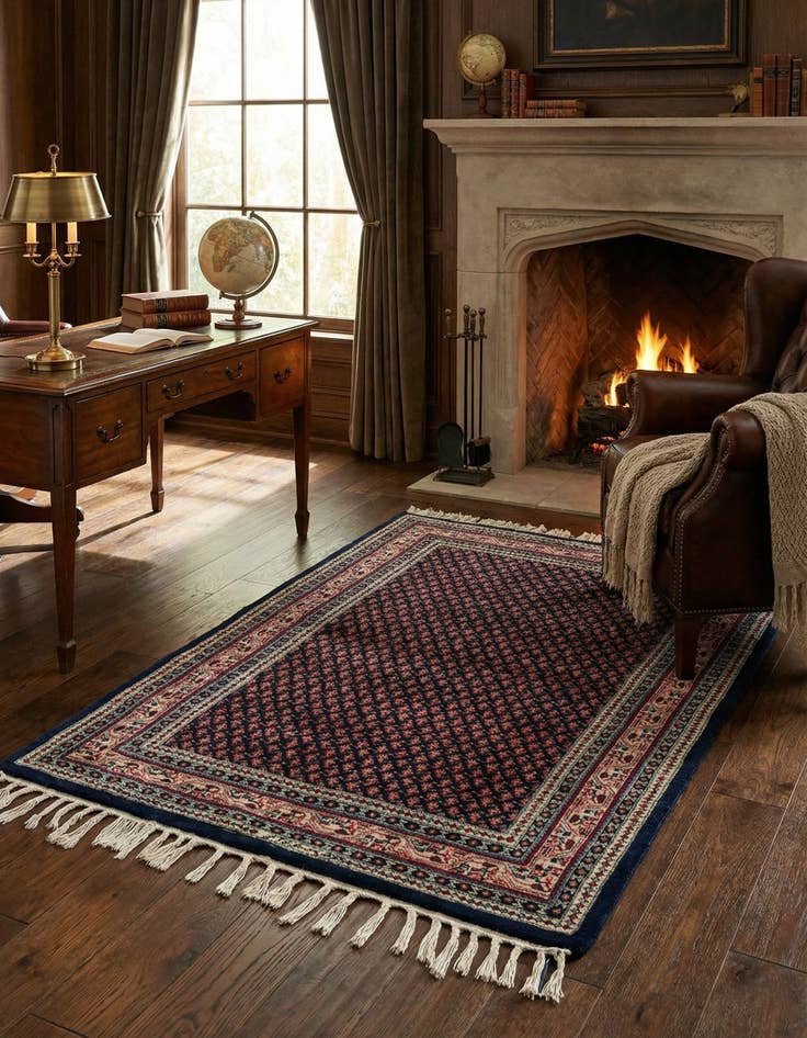 Detail image of 3' 9 x 5' 5 Hand Knotted Mir Wool Rug