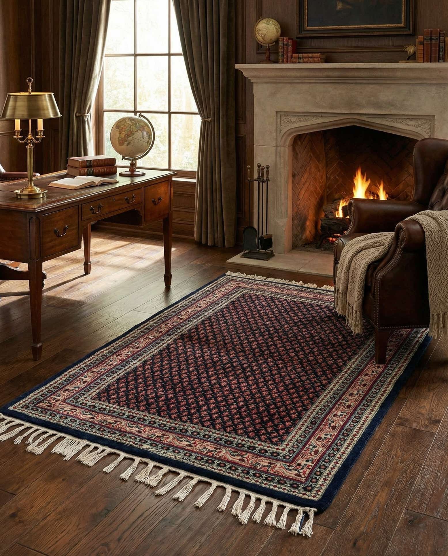 3' 9 x 5' 5 Hand Knotted Mir Wool Rug