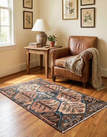 2' 6 x 4' 6 Hand Knotted Ultra Vintage Persian Wool Rug