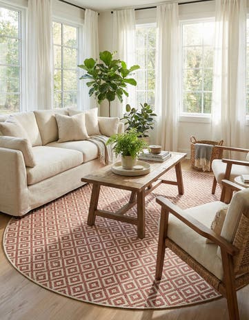 7' 10 x 10' Easy-Clean Jill Zarin Costa Rica Indoor / Outdoor Oval Rug