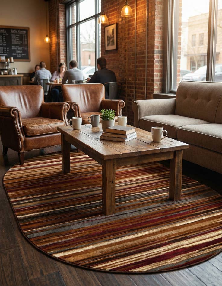 Detail image of 5' 3 x 8' Coffee Shop Oval Rug