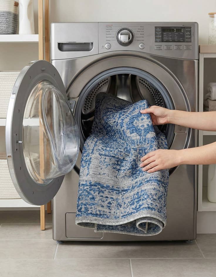 Detail image of  7' x 10'  Washable Traditional Indoor / Outdoor Rug