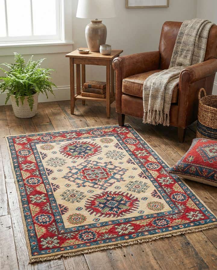 2' 8 x 4' Hand Knotted Kazak Rug