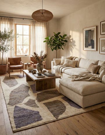 8' x 10' 2 Hand Knotted Moroccan Wool Rug
