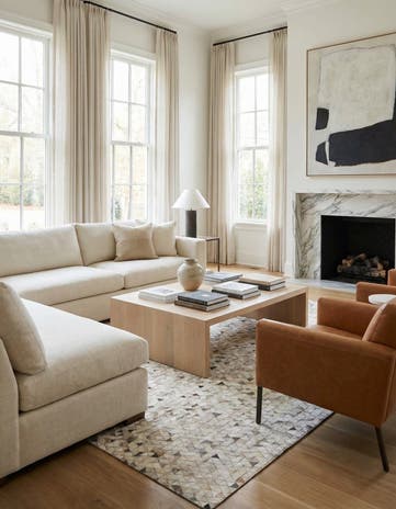 7' 10 x 10' Cowhide Leather Rug