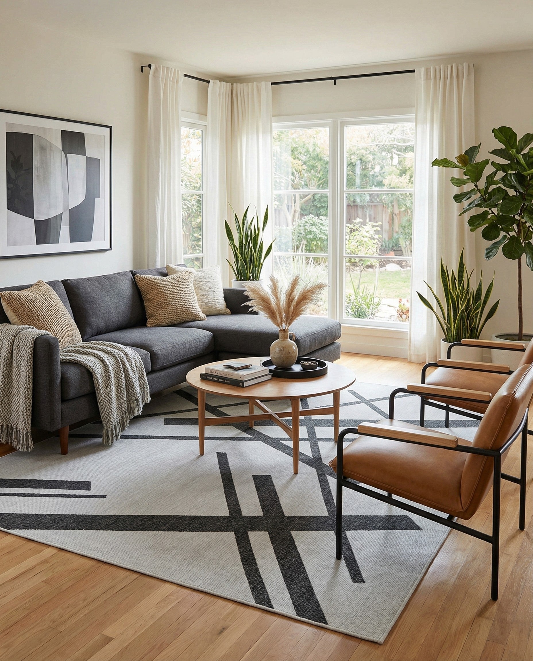 9' x 12' Easy-Clean Modern Indoor / Outdoor Rug