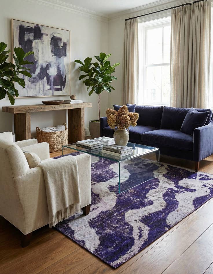 Detail image of 4' 6 x 4' 8  Hand Knotted Ultra Vintage Persian Wool Square Rug