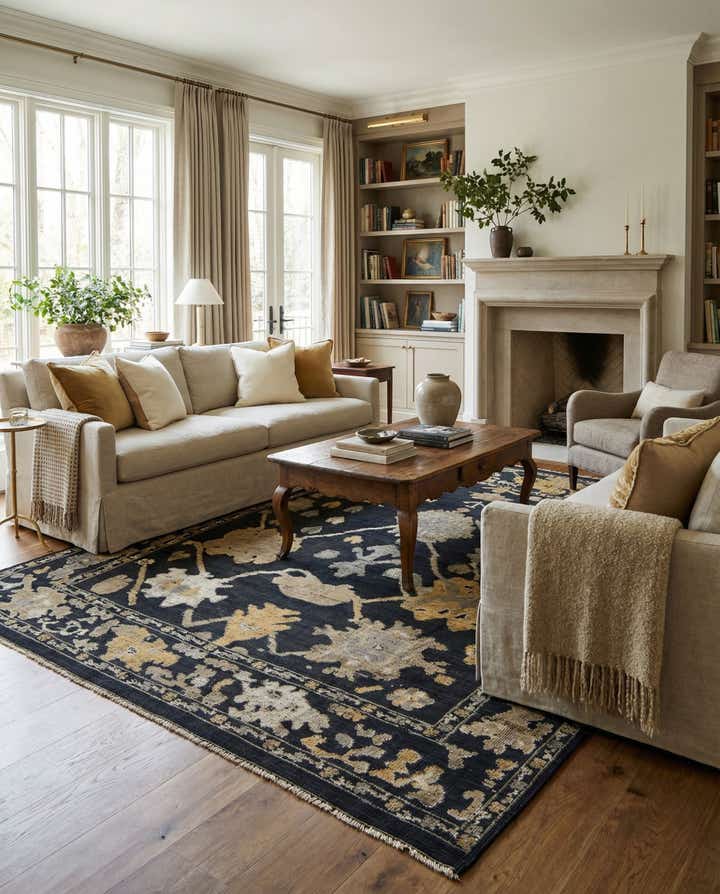 9' 3 x 12' 4 Hand Knotted Oushak Wool Rug