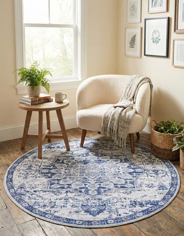 4' x 4' Washable Francesca Round Rug