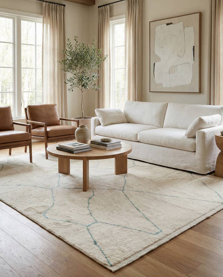 Detail image of 8' 2 x 10' 2 Hand Knotted Moroccan Wool Rug