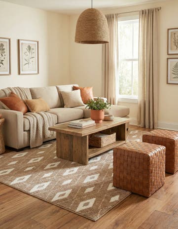 Caramel and Ivory Sepia Rug