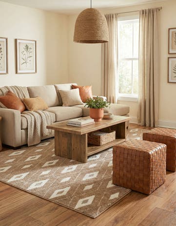 Caramel and Ivory Sepia Rug