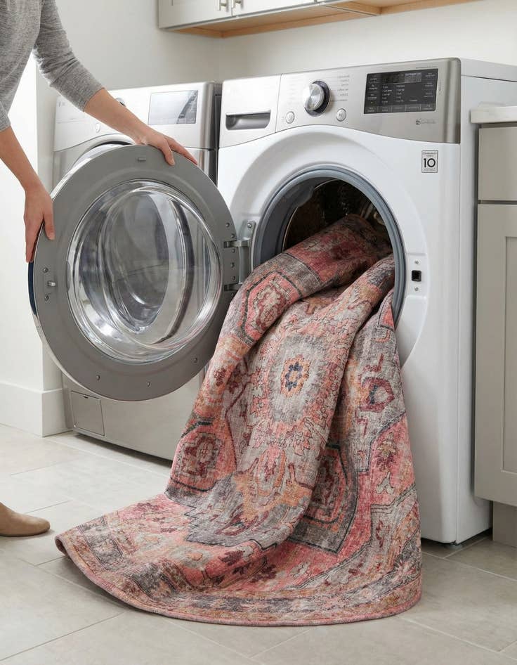 Detail image of  7' 3 x 7' 3  Washable Mangata Round Rug