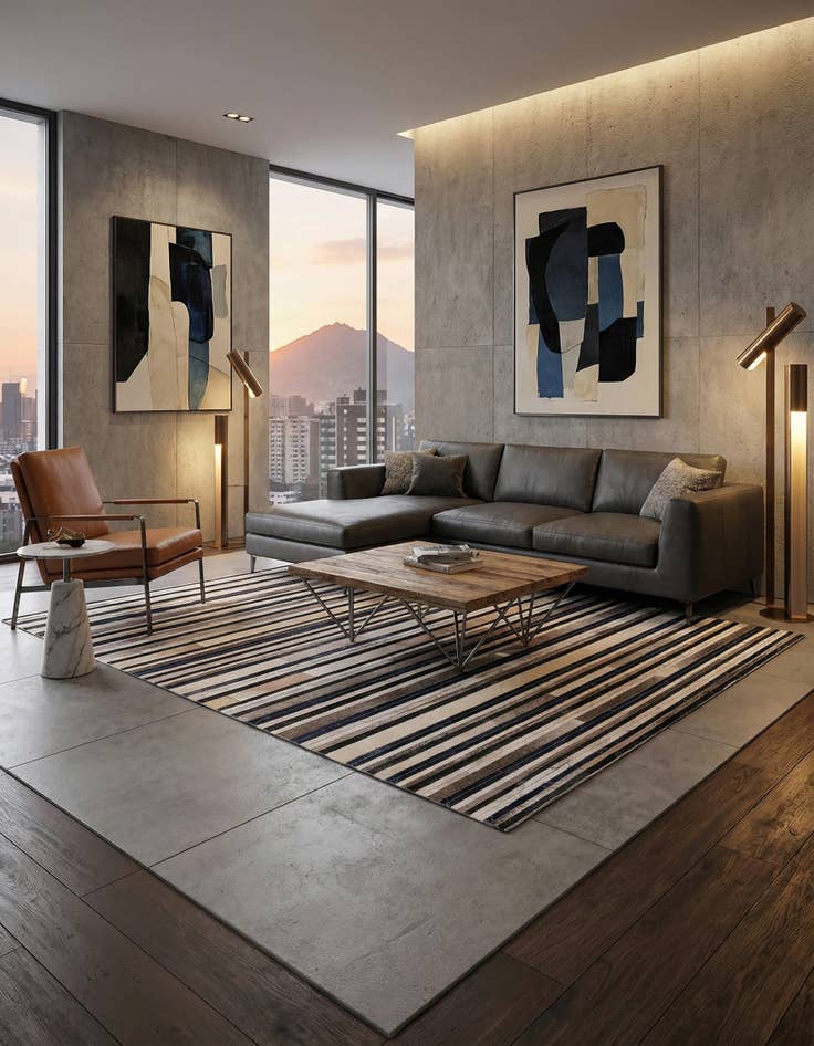 Detail image of  5' 1 x 8' 1 Cowhide Rug