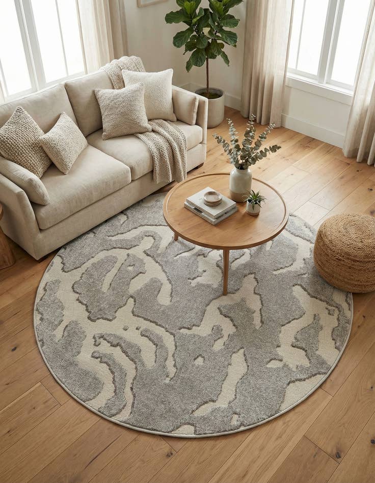 Detail image of  5' x 5'  Washable Sabrina Soto Indoor / Outdoor Round Rug