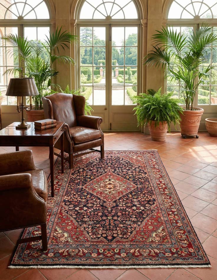 Detail image of 4' 6 x 7' 2  Hand Knotted Djosan Persian Wool Rug