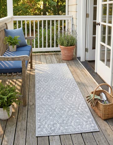 Gray Easy-Clean Sabrina Soto Ella Indoor / Outdoor Runner Rug