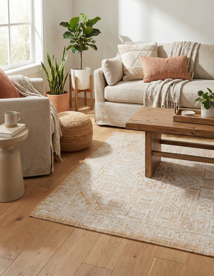 Detail image of  3' x 5' 3  Washable Aztec Indoor / Outdoor Rug