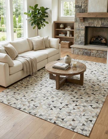 5' x 7' 10 Cowhide Leather Rug