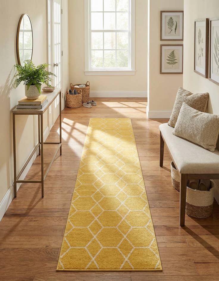 Detail image of  2' x 13' Lattice Frieze Runner Rug