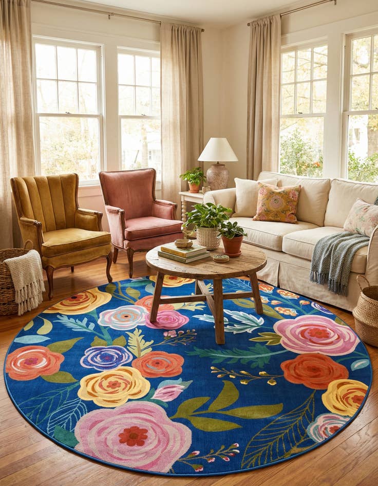 Detail image of 7' x 7' Blossom Round Rug