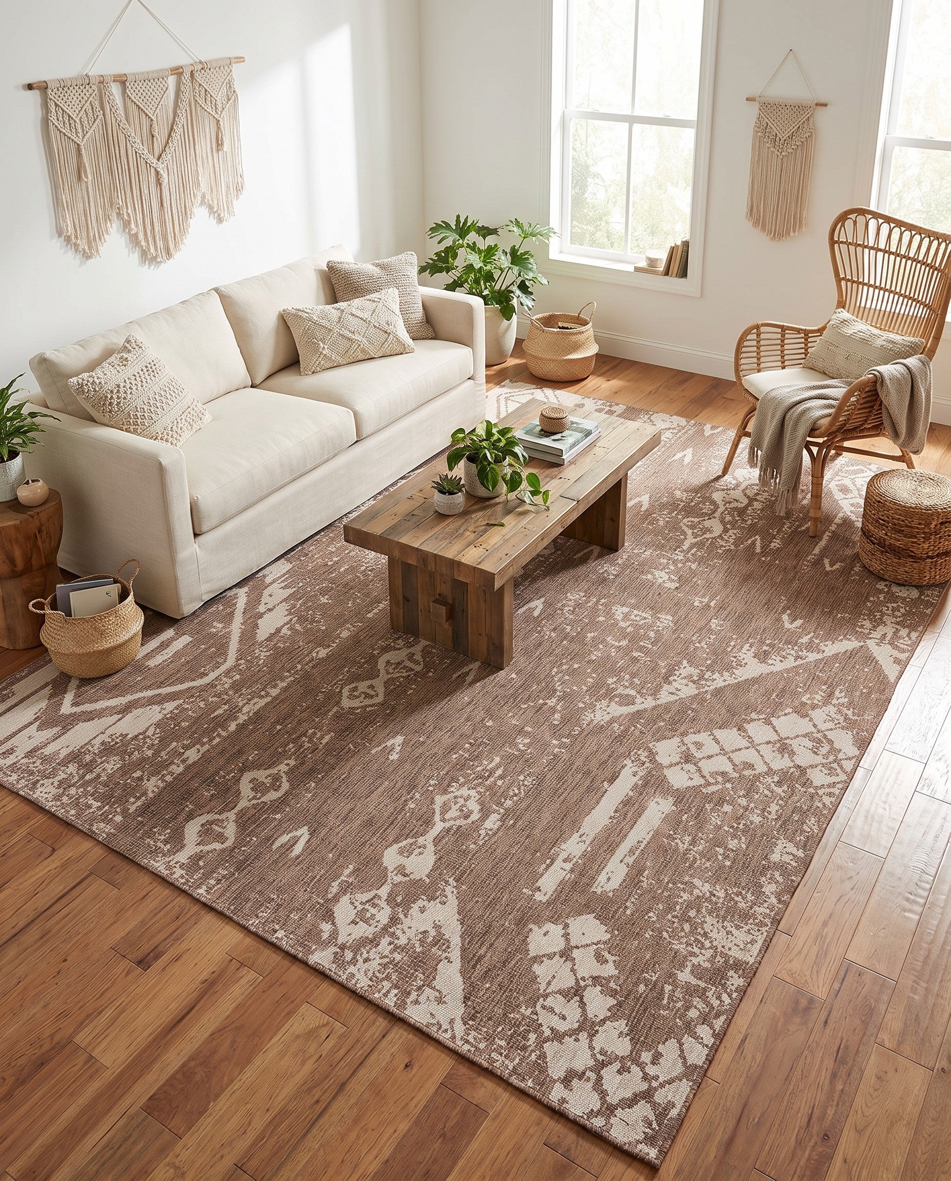 9' x 12' Easy-Clean Bohemian Indoor / Outdoor Rug