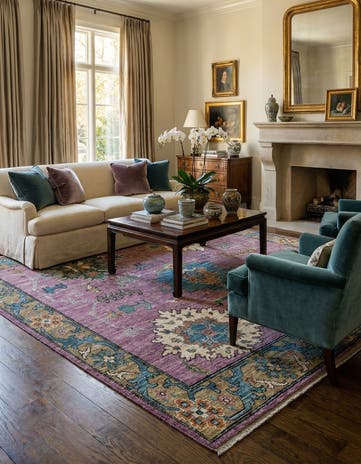 8' 4 x 10' 2 Hand Knotted Oushak Wool Rug