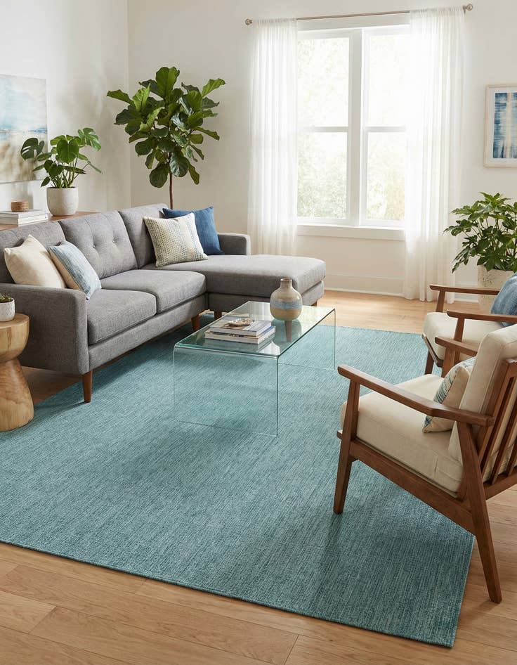 Detail image of 9' x 12'  Washable Solid Indoor / Outdoor Rug